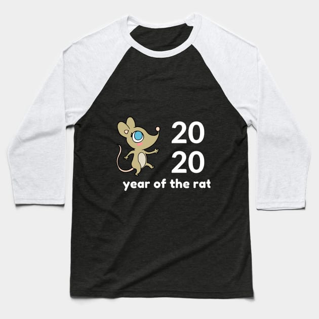 Chinese New Year Shirt, 2020 Year of the Rat Baseball T-Shirt by MariaB